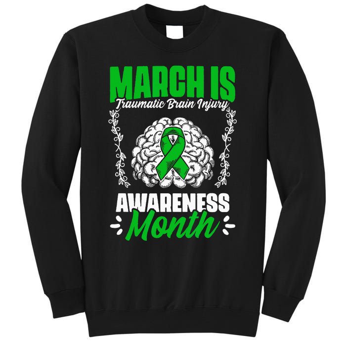 March Is Traumatic Brain Injury Month Surgery TBI Survivor Tall Sweatshirt