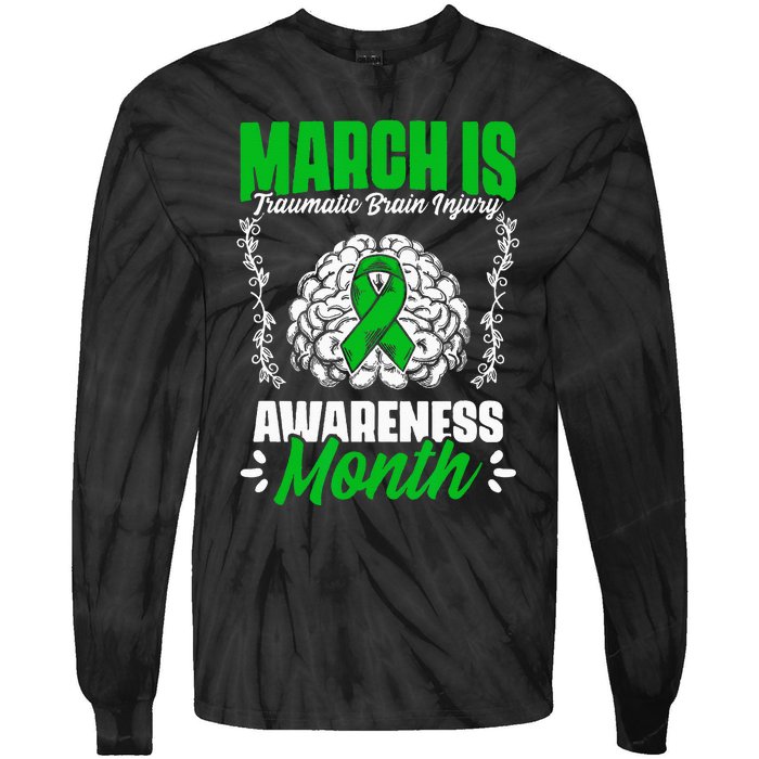 March Is Traumatic Brain Injury Month Surgery TBI Survivor Tie-Dye Long Sleeve Shirt