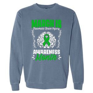 March Is Traumatic Brain Injury Month Surgery TBI Survivor Garment-Dyed Sweatshirt