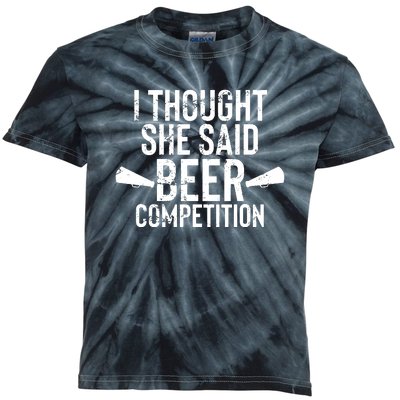 Mens I Thought She Said Beer Competition Shirt Funny Cheer Dad Kids Tie-Dye T-Shirt