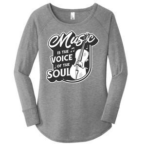 Music Is The Voice Of The Soul Women's Perfect Tri Tunic Long Sleeve Shirt