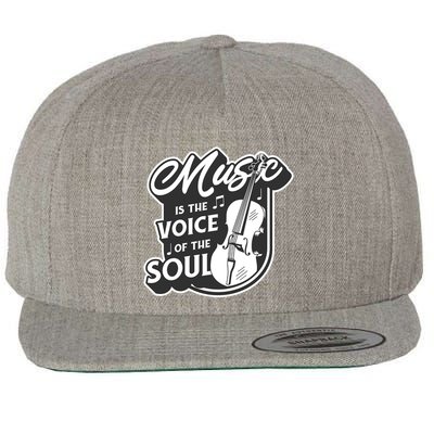 Music Is The Voice Of The Soul Wool Snapback Cap