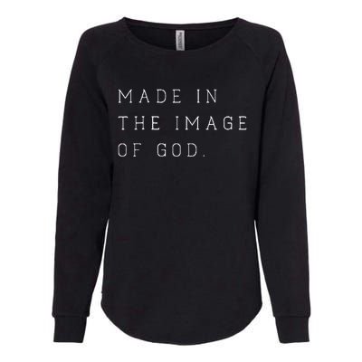 Made In The Image Of God Bible Faith Christian Womens California Wash Sweatshirt