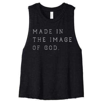 Made In The Image Of God Bible Faith Christian Women's Racerback Cropped Tank