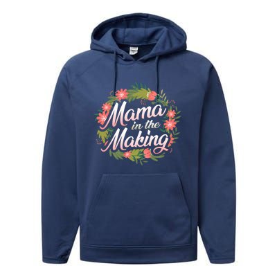 Mama In The Making Pregnancy Announcet Mommy Reveal Gift Performance Fleece Hoodie