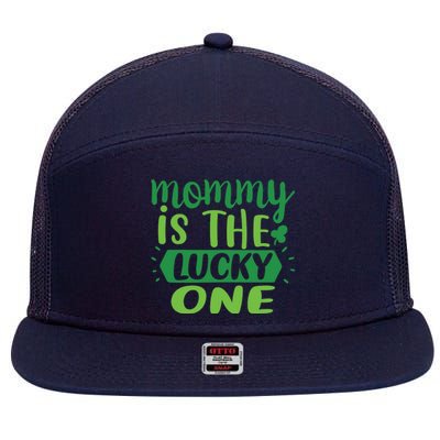 Mommy Is The Lucky One St Pattricks Day 7 Panel Mesh Trucker Snapback Hat