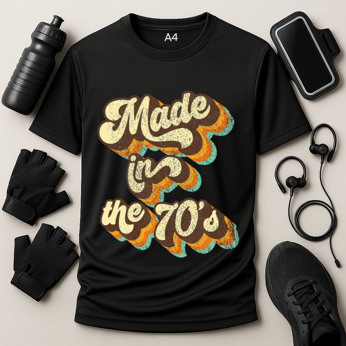 Made In The 70s Vibe Born In 70s Costume Party Cooling Performance Crew T-Shirt