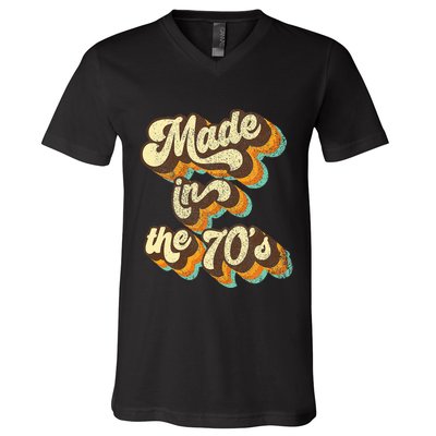 Made In The 70s Vibe Born In 70s Costume Party V-Neck T-Shirt