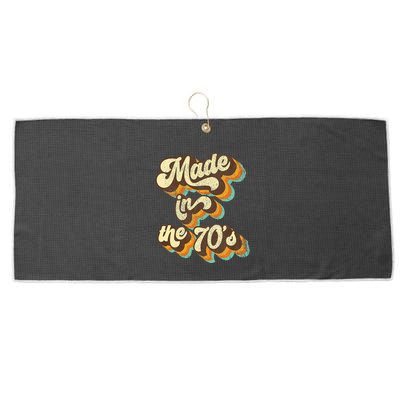 Made In The 70s Vibe Born In 70s Costume Party Large Microfiber Waffle Golf Towel