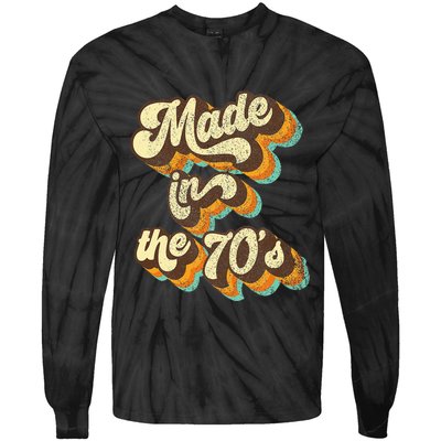 Made In The 70s Vibe Born In 70s Costume Party Tie-Dye Long Sleeve Shirt