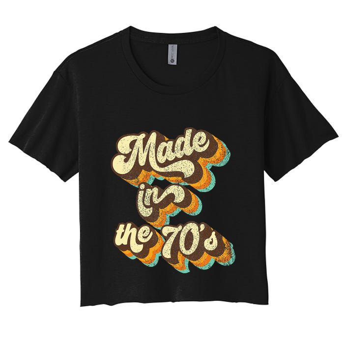 Made In The 70s Vibe Born In 70s Costume Party Women's Crop Top Tee
