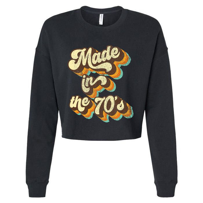 Made In The 70s Vibe Born In 70s Costume Party Cropped Pullover Crew