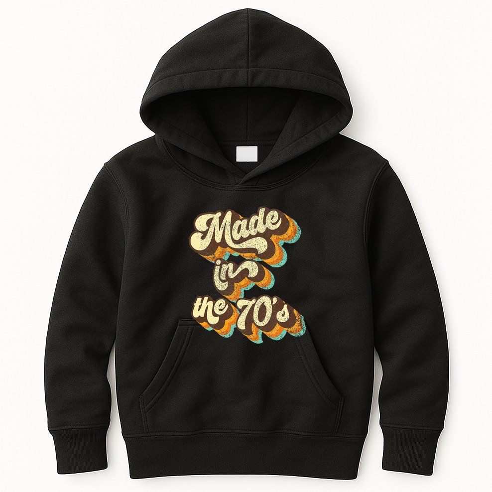 Made In The 70s Vibe Born In 70s Costume Party Kids Hoodie