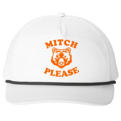 Mitch Please Bear Logo Snapback Five-Panel Rope Hat