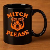 Mitch Please Bear Logo 11oz C Handle Ceramic Mug