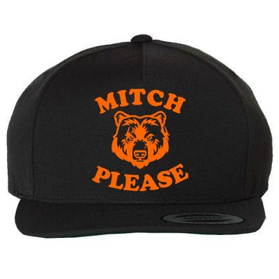 Mitch Please Bear Logo Wool Snapback Cap