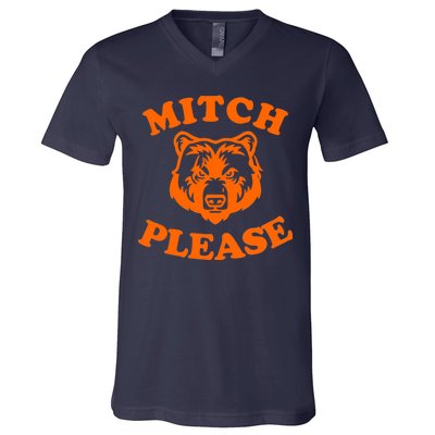 Mitch Please Bear Logo V-Neck T-Shirt