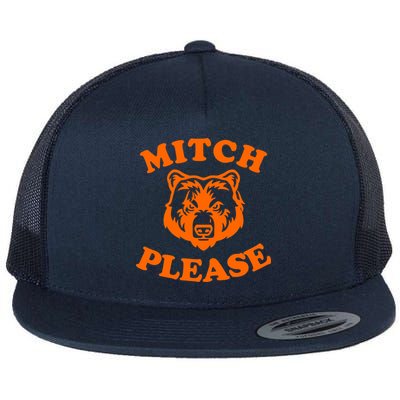 Mitch Please Bear Logo Flat Bill Trucker Hat