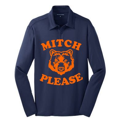 Mitch Please Bear Logo Silk Touch Performance Long Sleeve Polo