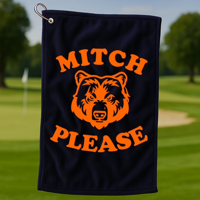 Mitch Please Bear Logo Golf Towel