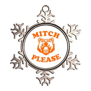 Mitch Please Bear Logo Metallic Star Ornament