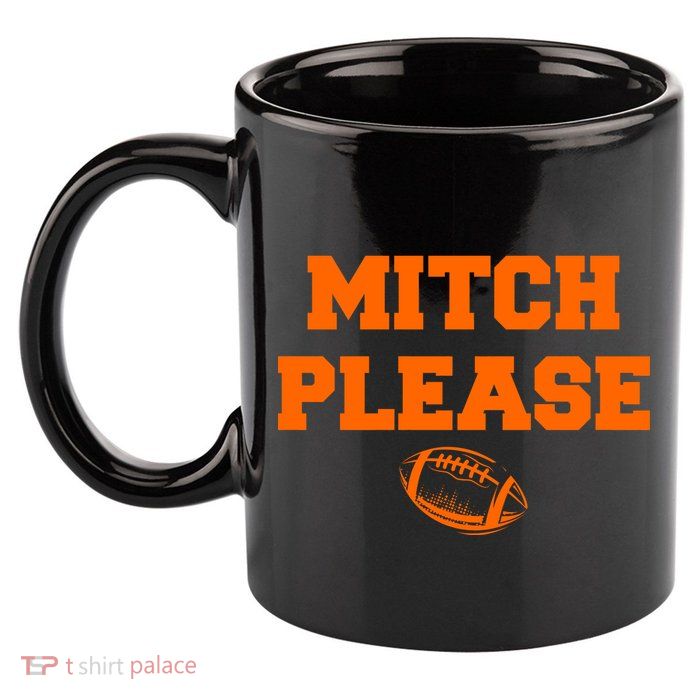 Mitch Please Football Logo 11oz C Handle Ceramic Mug