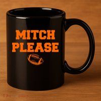 Mitch Please Football Logo 11oz C Handle Ceramic Mug