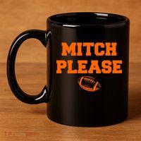 Mitch Please Football Logo 11oz C Handle Ceramic Mug
