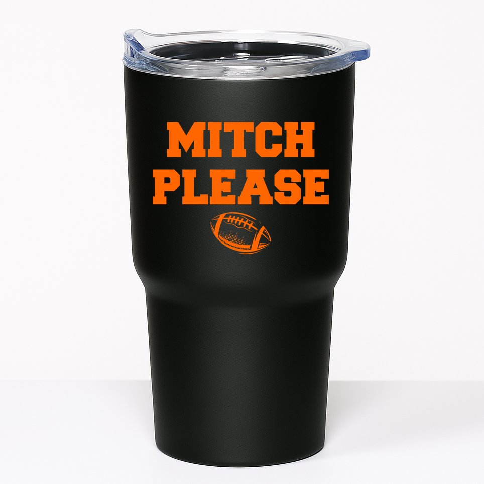 Mitch Please Football Logo Tumbler