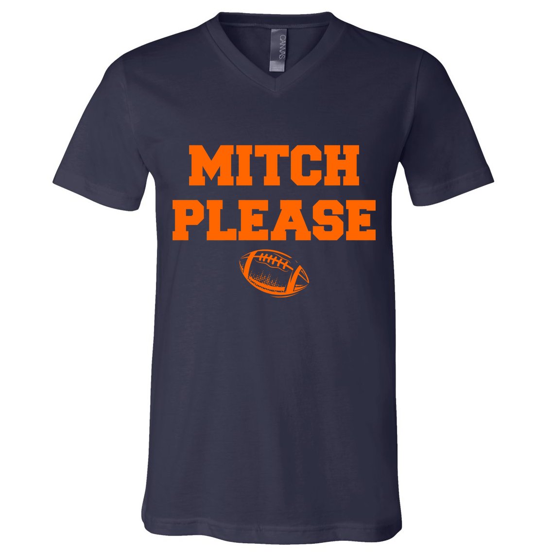 Mitch Please Football Logo V-Neck T-Shirt