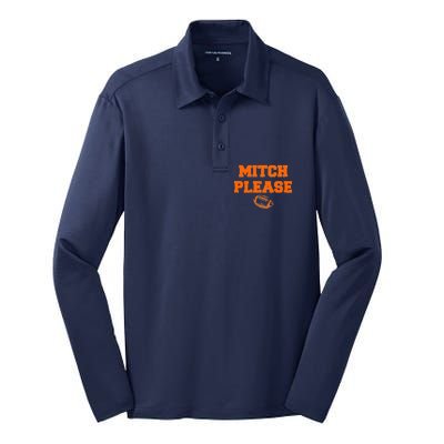 Mitch Please Football Logo Silk Touch Performance Long Sleeve Polo