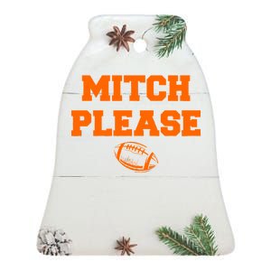 Mitch Please Football Logo Ceramic Bell Ornament