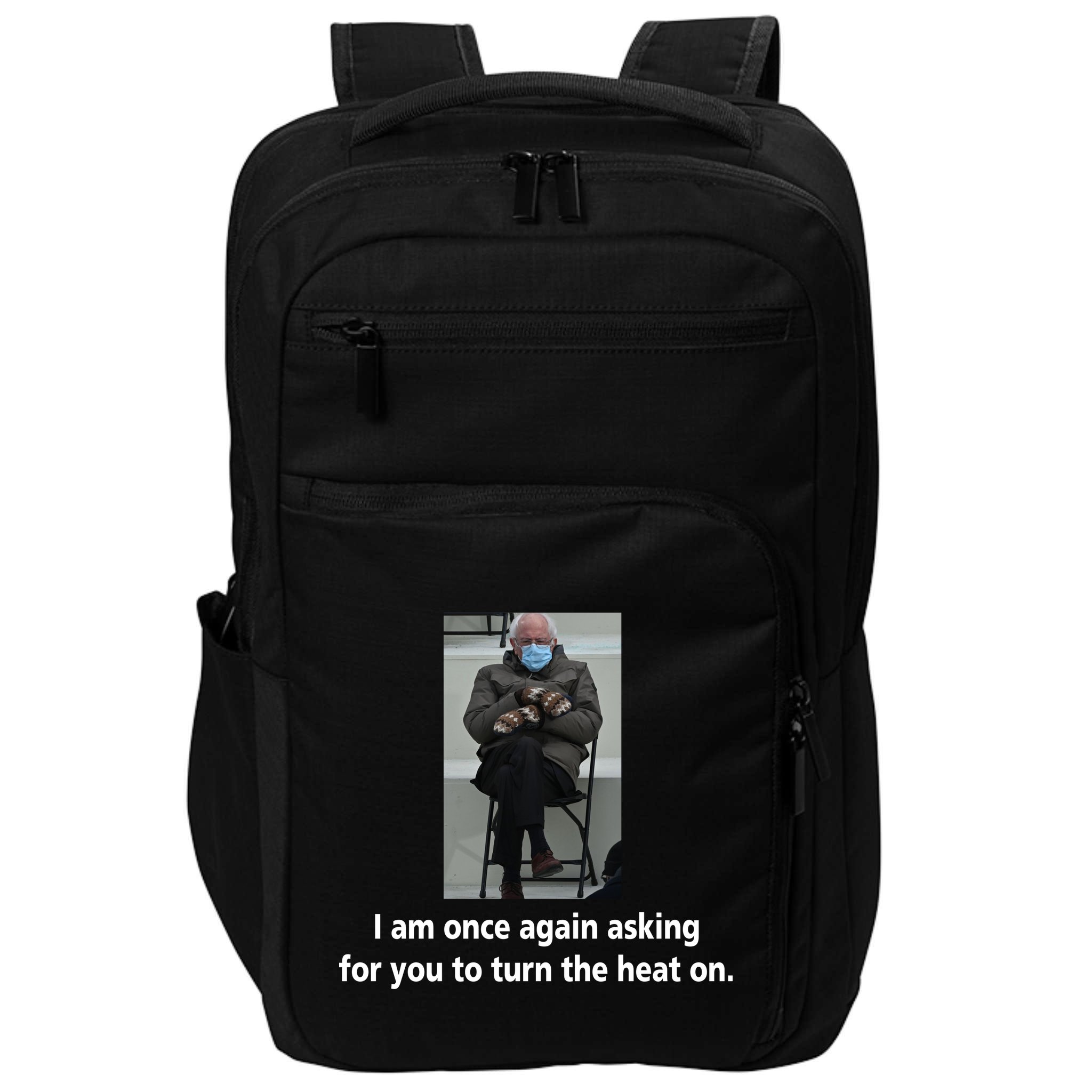 Mittens Bernie Sanders Inauguration Turn On The Heat Impact Tech Backpack