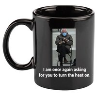 Mittens Bernie Sanders Inauguration Turn On The Heat 11oz C Handle Ceramic Mug