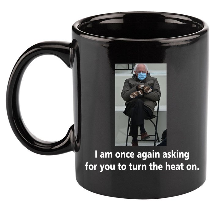 Mittens Bernie Sanders Inauguration Turn On The Heat 11oz C Handle Ceramic Mug