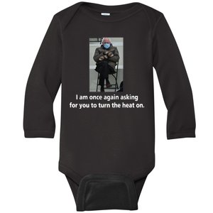 Mittens Bernie Sanders Inauguration Turn On The Heat Baby Long Sleeve Bodysuit