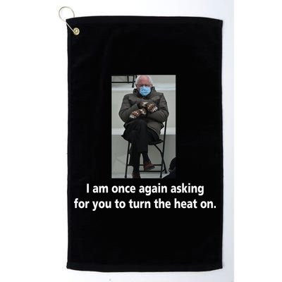 Mittens Bernie Sanders Inauguration Turn On The Heat Golf Towel