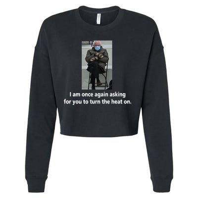 Mittens Bernie Sanders Inauguration Turn On The Heat Cropped Pullover Crew