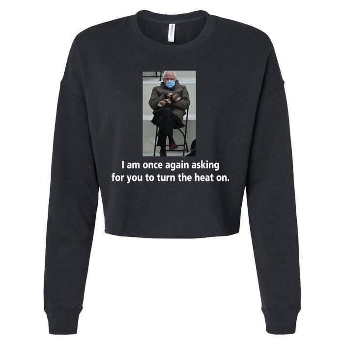 Mittens Bernie Sanders Inauguration Turn On The Heat Cropped Pullover Crew