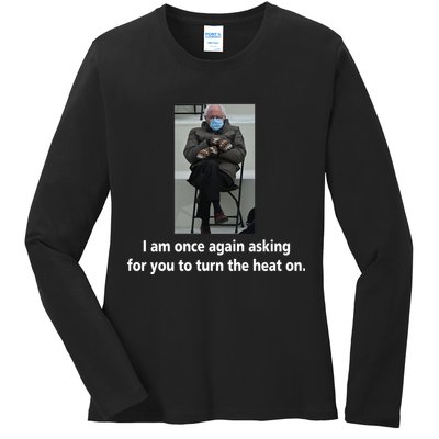 Mittens Bernie Sanders Inauguration Turn On The Heat Ladies Long Sleeve Shirt