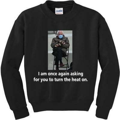 Mittens Bernie Sanders Inauguration Turn On The Heat Kids Sweatshirt