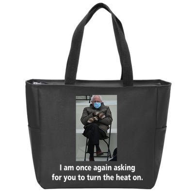 Mittens Bernie Sanders Inauguration Turn On The Heat Zip Tote Bag