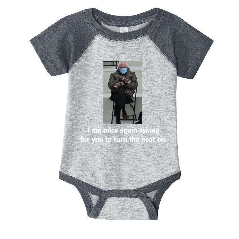 Mittens Bernie Sanders Inauguration Turn On The Heat Infant Baby Jersey Bodysuit
