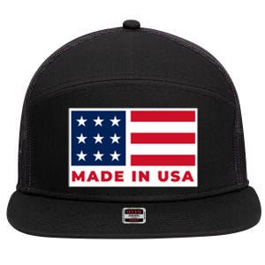 Made In USA 7 Panel Mesh Trucker Snapback Hat