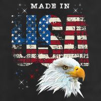 Made In Usa Patriotic American Flag Bald Eagle America 7 Panel Mesh Trucker Snapback Hat