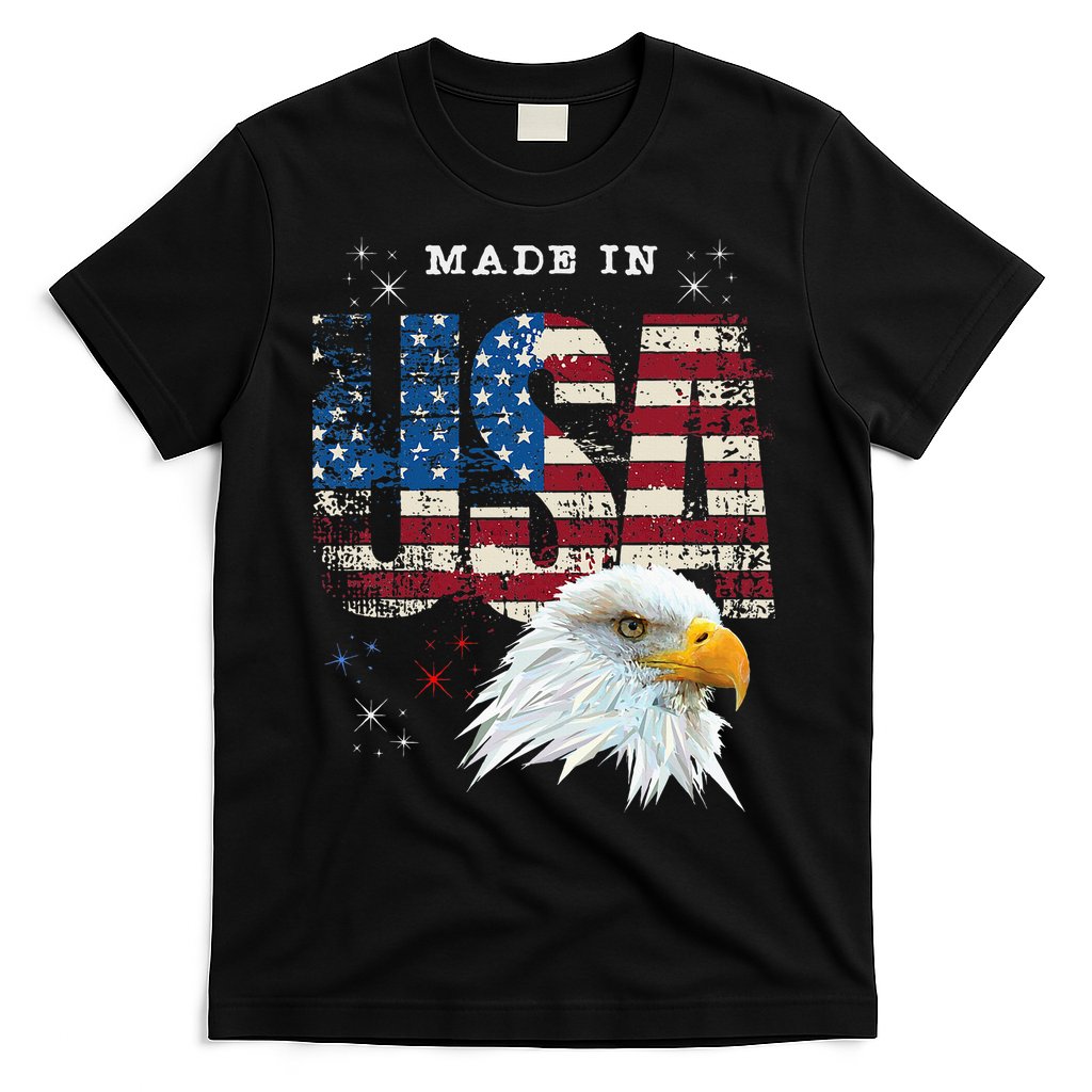Made In Usa Patriotic American Flag Bald Eagle America T-Shirt