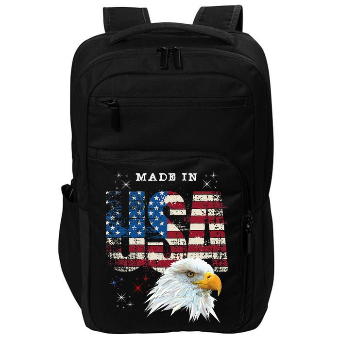 Made In Usa Patriotic American Flag Bald Eagle America Impact Tech Backpack