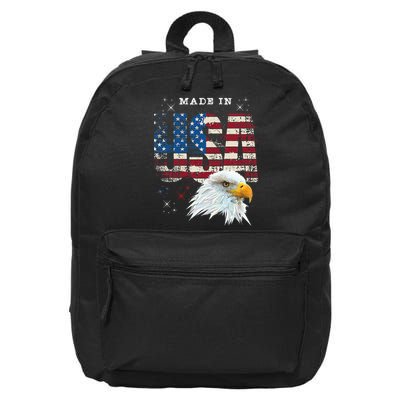 Made In Usa Patriotic American Flag Bald Eagle America 16 in Basic Backpack