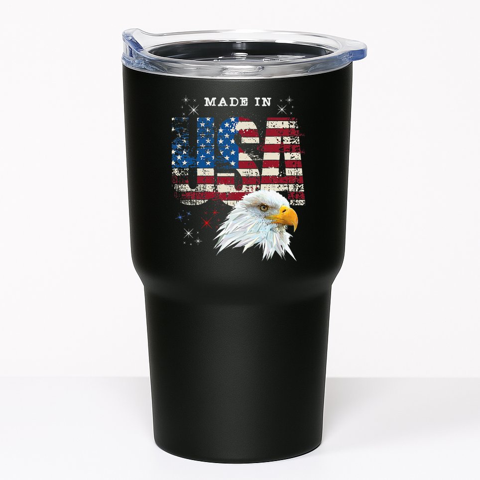 Made In Usa Patriotic American Flag Bald Eagle America Tumbler