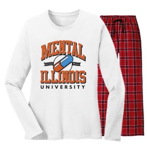 Mental Illinois University Women's Long Sleeve Flannel Pajama Set 